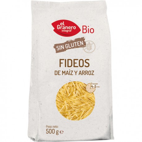 Fideos de maiz y arroz BIO 500 gr Granero Integral