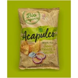 Nachos maiz BIO cebolla y crema agria 125 grs, Acapulco
