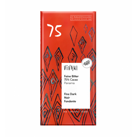 Chocolate negro BIO 75% 80 grs., VIVANI