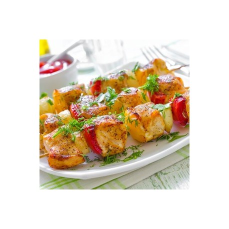 Pinchos pollo ECO, precio 100 grs. Bandeja 400 grs. aprox.