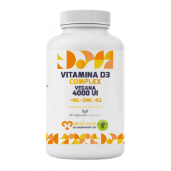 Vitamina D3 Complex Vegana. 4000 UI D3+Mg+K2+Zn. 90 cápsulas. Dra. Odile Fernández
